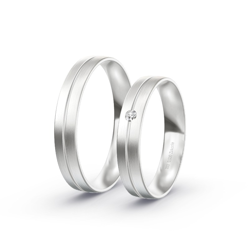 2 Eheringe / Partnerringe Weißgold Modell 1820 Schmallenberg