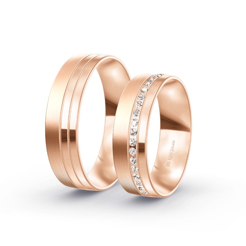2 Eheringe / Partnerringe Roségold Modell 2044 Hintertux