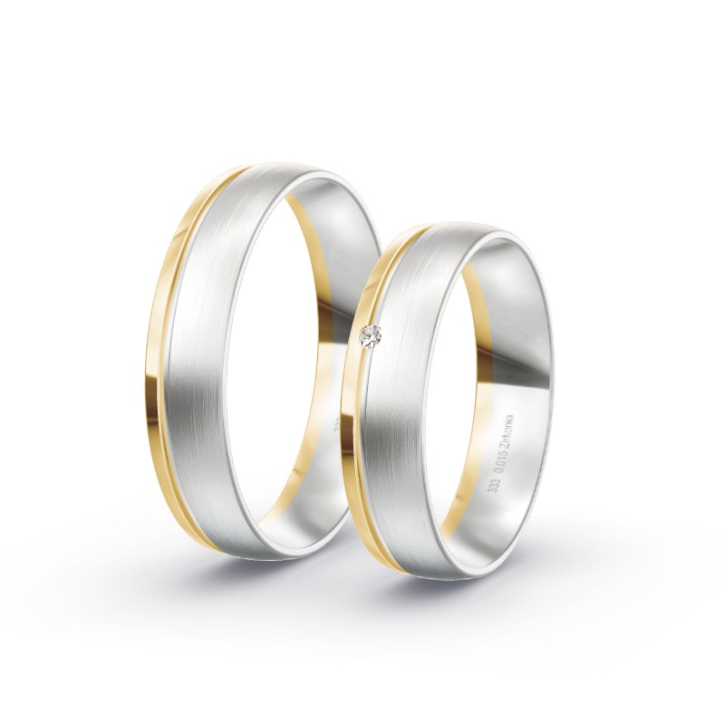 2 Trauringe / Eheringe BiColor - Modell 1459 Braunschweig