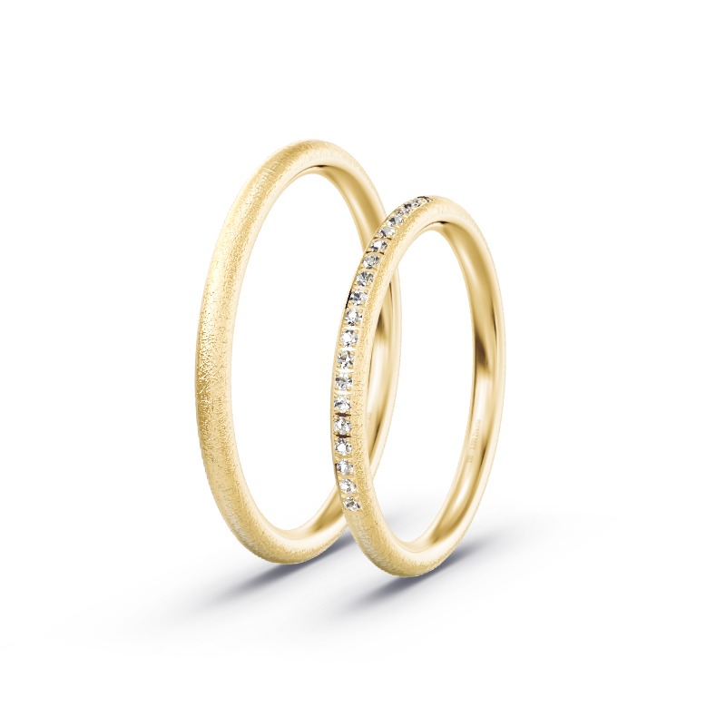 2 Eheringe / Partnerringe Gelbgold Modell 2116 Hattingen
