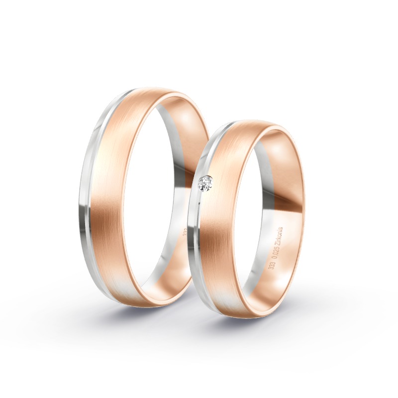 2 Trauringe / Eheringe BiColor - Modell 1661 Boxberg