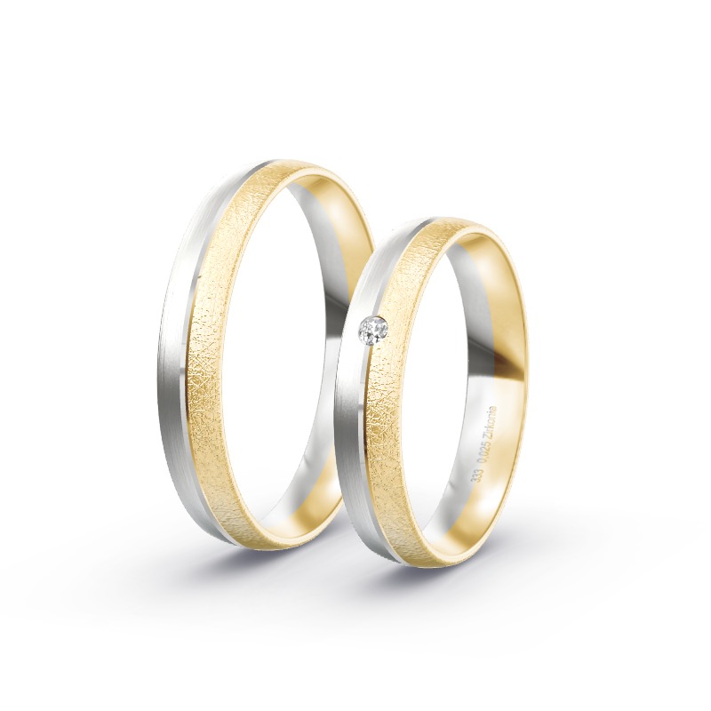 2 Eheringe / Partnerringe BiColor Modell 1817 Montabaur