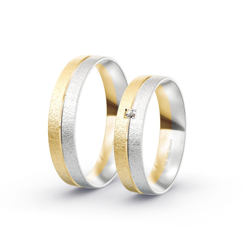 2 Trauringe / Eheringe BiColor - Modell 1461 Lübeck