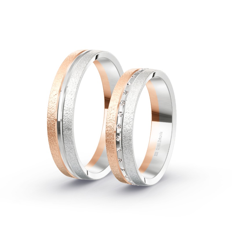 2 Eheringe / Partnerringe BiColor - Modell 2246 Danndorf