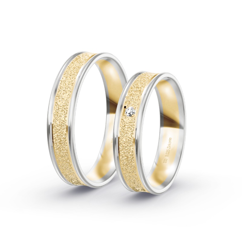 2 Eheringe / Partnerringe BiColor - Modell 2292 Preetz