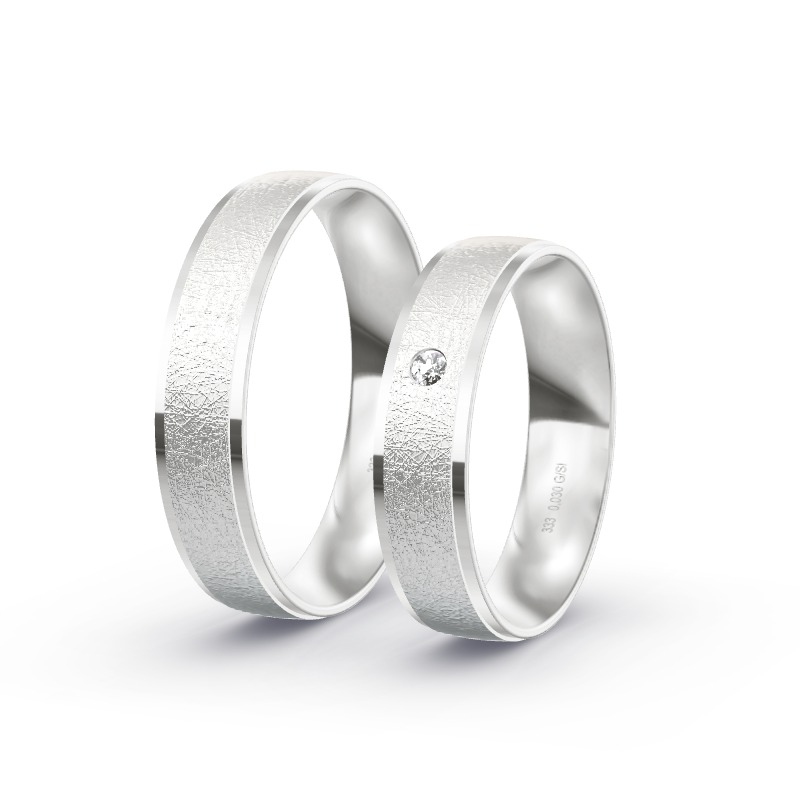 2 Trauringe / Eheringe Weißgold - Modell 1647 Freudenberg