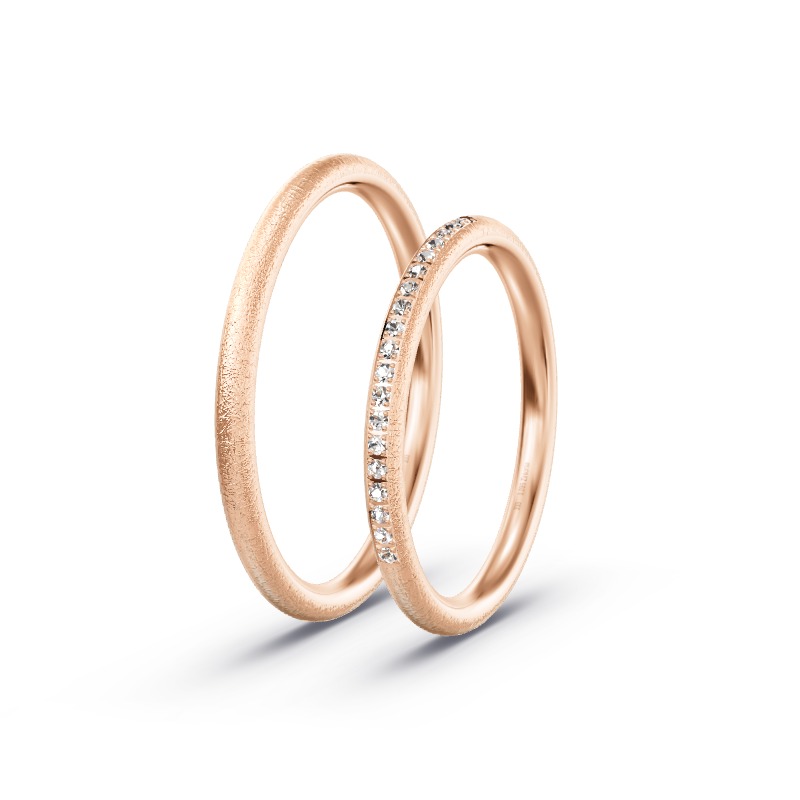 2 Eheringe / Partnerringe Rotgold Modell 2498 Luhe-Wildenau