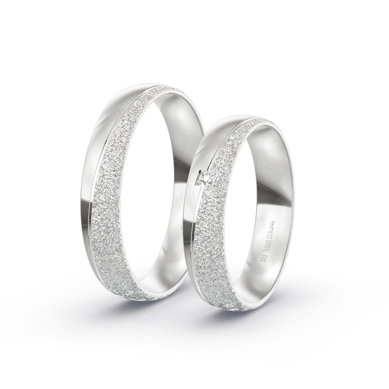 2 Eheringe / Partnerringe Weißgold Modell 2036 Telfs