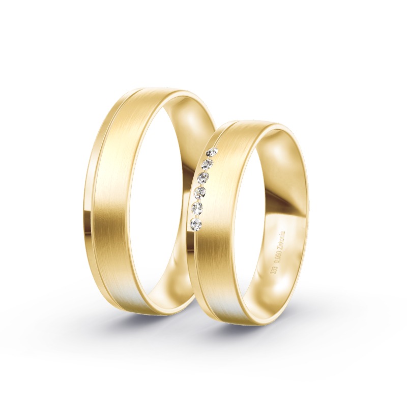 2 Eheringe / Partnerringe Gelbgold Modell 1796 Lambsheim