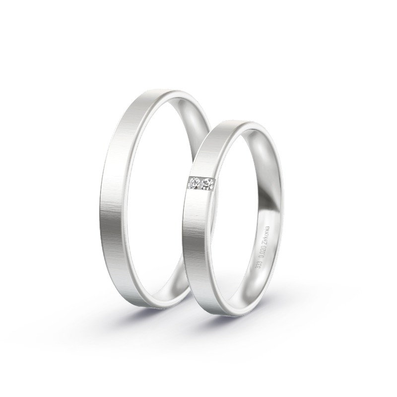 2 Eheringe / Partnerringe Weißgold Modell 2478 Wenzenbach