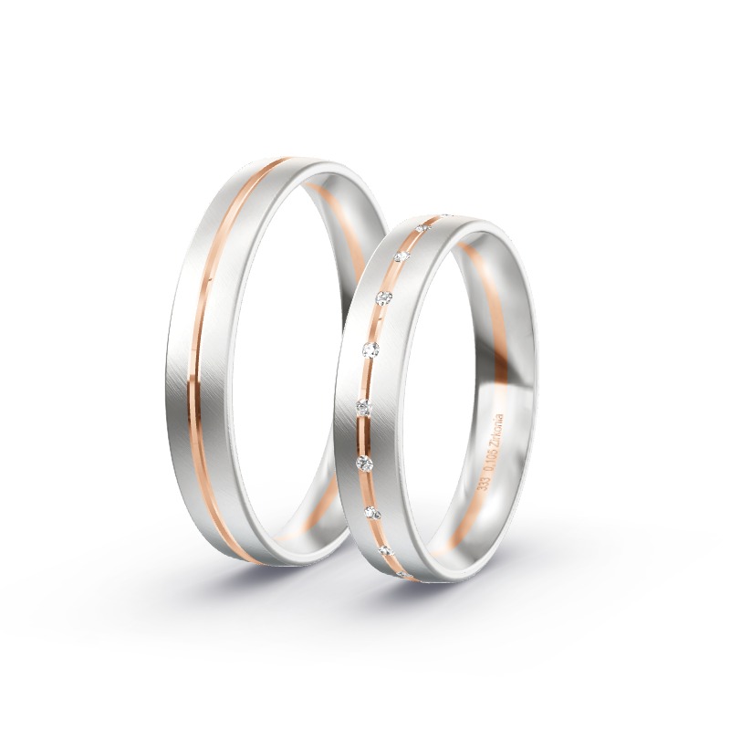 2 Eheringe / Partnerringe BiColor - Modell 2217 Gaimersheim