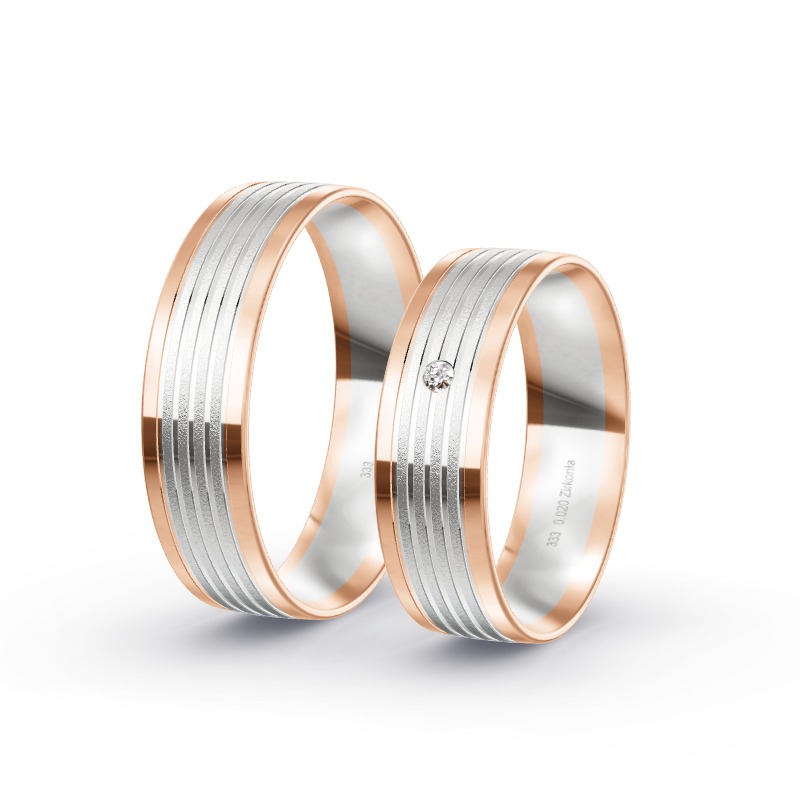 2 Trauringe / Eheringe BiColor - Modell 1476 Oberhausen