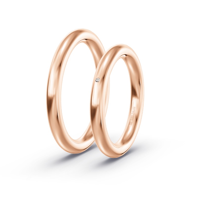 2 Trauringe / Eheringe Rotgold - Modell 1431 Erfurt