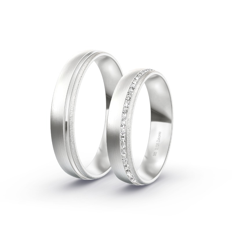 2 Eheringe / Partnerringe 585 Weißgold Modell 2548 Ratingen