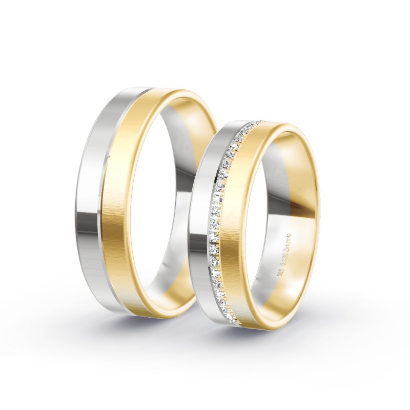 2 Eheringe / Partnerringe 585 Gold BiColor - Modell 2340 Barmstedt