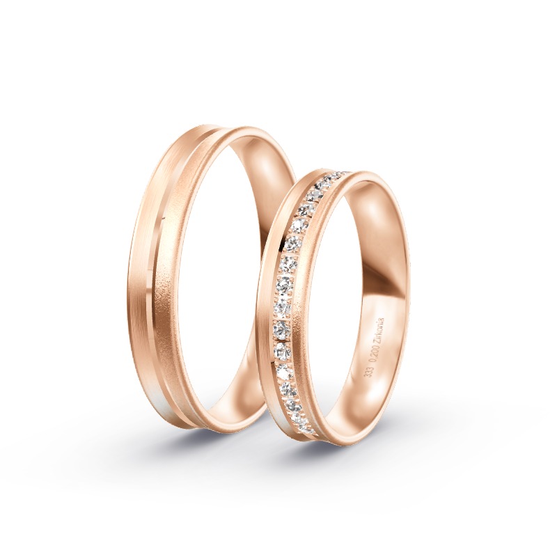 2 Eheringe / Partnerringe Roségold Modell 2532 Puchheim