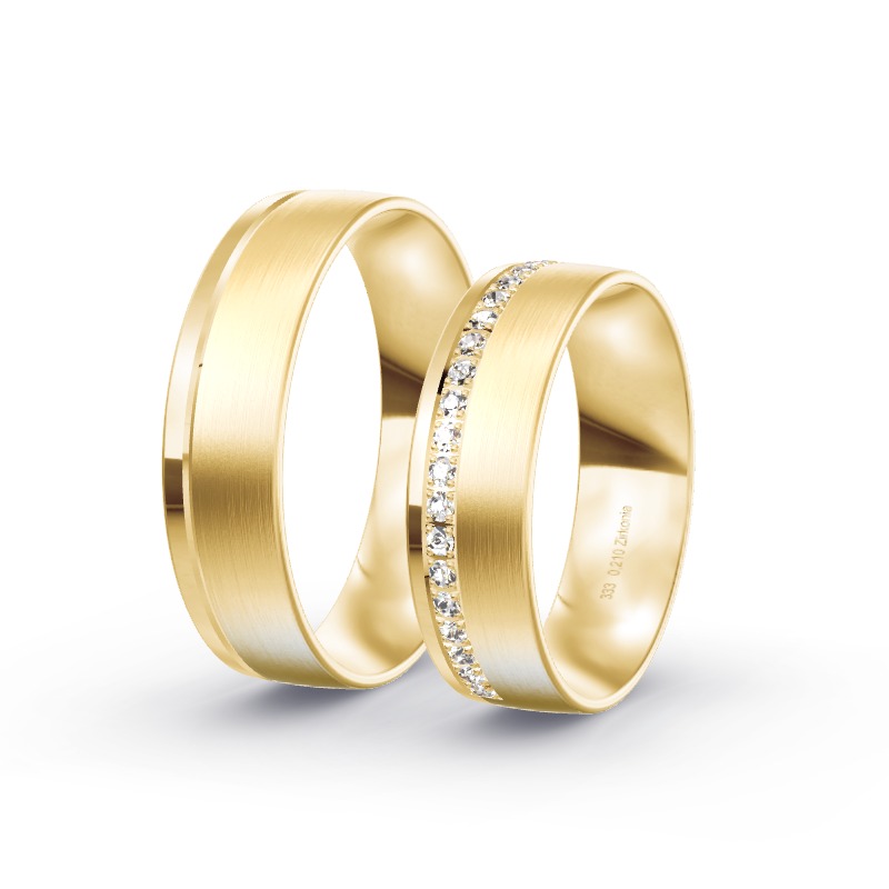 2 Eheringe / Partnerringe Gelbgold Modell 1858 Lotte