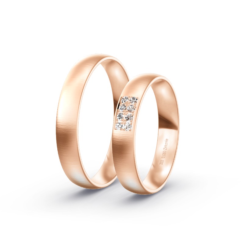 2 Eheringe / Partnerringe Roségold Modell 2516 Altdorf
