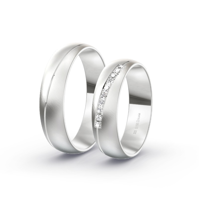 2 Eheringe / Partnerringe Weißgold Modell 1971 Sautens